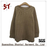 Wholesale Ladies Simple Cheap Knitted Twill Sweater