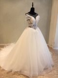Capped Sleeve Evening Party Prom Bridal Wedding Gown