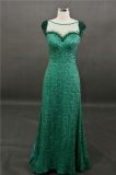 Green Sequin Lace Beading Mermaid Evening Dress
