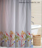 Simple Flower Design Polyester Shower Curtain