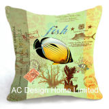 Decoration Square Tropical Fish Design Decor Fabric Cushion W/Filling