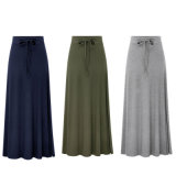 Split Elastic Waist Long Knitted Straight Skirt for Women Clothing