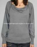 Ladies Knitted Long Sleeve Pullover Sweater for Casual (12AW-058)