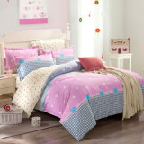 Textile 100% Cotton High Quality Bedding Set for Home/Hotel (Pink&Heart)