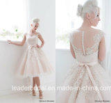 Short Wedding Dress Pink Tulle Lace Knee Length Bridal Gown Wd155
