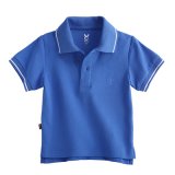 Wholesale Blank Blue Cotton Polo Shirt for Kids Boy