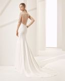 Wholesale Long Sleeve Sheer Back Mermaid Bridal Wedding Dress