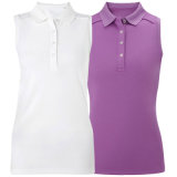 Plain Blank Ladies Polyester Sports Sleeveless Polo Shirts Supplier (ELTWPJ-551)