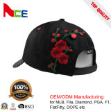 100% Cotton Fashion Back Rose Flat Embroidered Baseball Caps for Free Sample