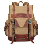 High-End Men's Canvas Double Shoulder Bag American European Vintage Male Bag Casual Outdoor Travel Durable Backpack