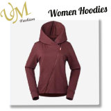 New Design Women Fashion Inclined Zipper Hoodie Jacket