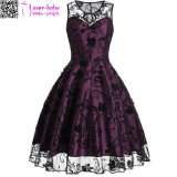 Floral Tulle Sleeveless Vintage Dress L36188