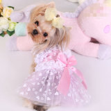 Design Mesh Lace Bowtie Lovely Dog Dress Cute Pet Skirts