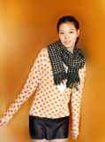 Cashmere Cardigan with Polka DOT Printting