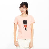 Simple Style 100%Cotton Honey Peach Color Women's T-Shirt