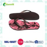 Women's Slippers with PE Sole and PVC Straps, Beautiful Printing Design