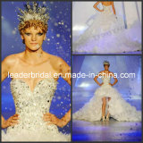 Jeweled Crystal Stones Hi-Low Bridal Dress Wedding Gowns E13902