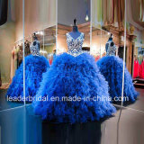 Blue Quinceanera Dresses Lace Embroidery Beaded Organza Ball Gowns Z3015