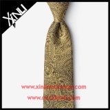 Perfect Knot Handmade Silk Woven Yellow Paisley Tie for Men