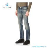 Distressed Denim Jeans with Shredding for Men by Fly Jeans