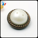 Pearl Attached Metal Zinc Alloy Shank Button for Overcoat