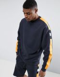 Men's Oversized Sweatshirt with Knitted Panel