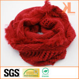 100% Acrylic Fashion Red Warp Knitted Neck Scarf
