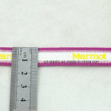 Warp Knitted Tape with Silver Metallic Yarn and Letter Printing