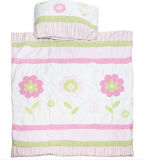 Baby 2PCS Crib Set with Quilt & Pillow Pink Flower for Baby Girl