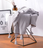 Knitted Baby Cotton POM POM Blanket Fleece