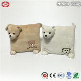 Two Colors Option Cute Bear Square Soft Stuffed Kids Cushion