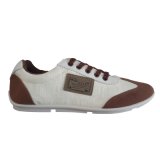 New Style Fashion White/Brown Suede Leather Mens Fancy Sneakers Shoes