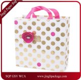 Foil Gold Polka Dots Printing Paper Bag, Paper Gift Bag, Art Paper Bag