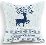 Square X'mas Classic Deer Design Decor Fabric Cushion W/Filling