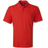 Different Color Red Buttonless Polo Shirt