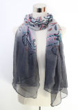 Lady Fashion Paisley Printed Spring Polyester Voile Scarf (YKY1049)