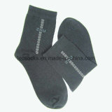 Wholesale Man Daily Dress Cotton Socks with Simple Logo