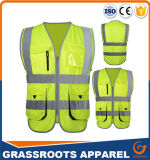 100 Polyester High Visibility Reflective Safety Vest Multi Pocket Workwear Waistcoat