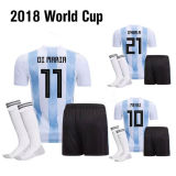 2018 New World Cup Wholesale Soccer Jersey Blue and White Soccer Uniforms Camisetas De Futbol