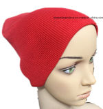 Factory Produce Custom Red Acrylic Knit Daily Ribbed Hat