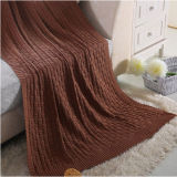 High Quality Fancy-Weave Cotton Knit Blanket (DPFB8016)