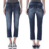Wholesale Women's 3/4 Long Denim Blue Jeans Pants