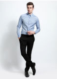 Fashion Design Men's Light Blue Button Down Dress Shirt