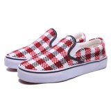 New Design Red/White Woven Style Shoe with Vulcanized Rubber Sole