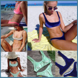 Women Velvet Thong Bikinis Sets Blue Swimwear Swimsuit