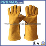 Yellow Cow Leather Work Protective Welding Gloves Ce Approved