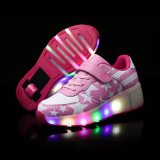 Cartoon Wings with LED Light Roller Shoes for Children, Sport Casual Shoes