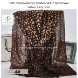 100% Viscose Newest Gradient DOT Printed Shawl Fashion Lady Scarf