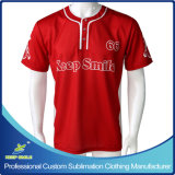 Custom Made Sublimation Printing 3 Buttons Baseball Shirts