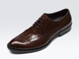 Suede Brogue Men Dress Shoes Brown Leather Office Shoes